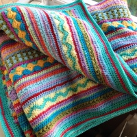 The end of my stripy blanket CAL