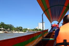 Longtail boat up the Chao Phraya River in Bangkok