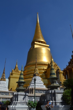 The amazing gold against the hot blue skies at The Grand Palace, Bangkok